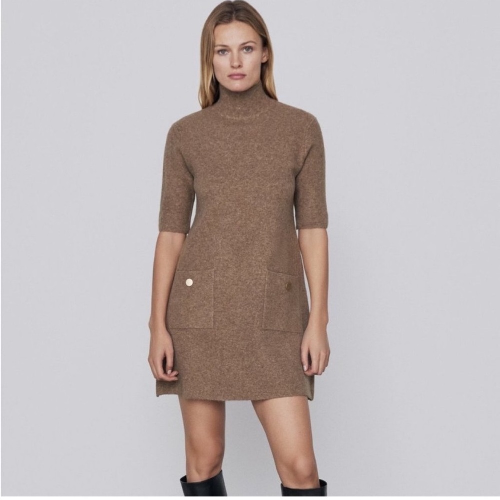 Fun, comfy, soft Zara dress/tunic with pockets and gold accents - worn once!